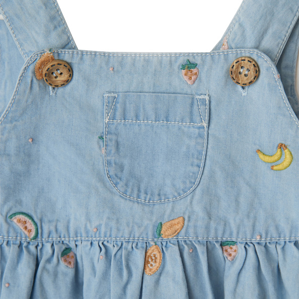 Babybu сарафан FRUITY BRODERIE 100% Хлопок цвет голубой - фото  3