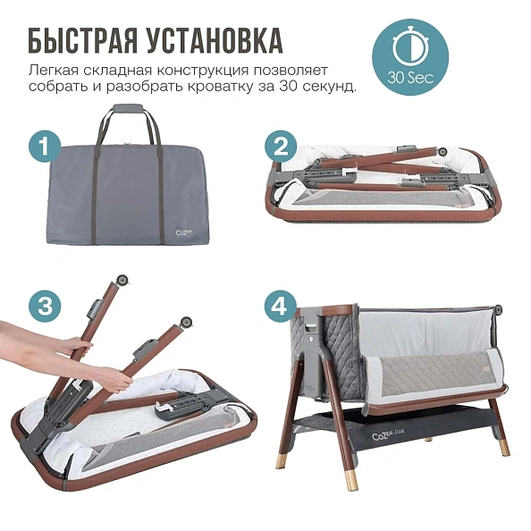TUTTI BAMBINI Колыбель Tutti Bambini CoZee Luxe Walnut/Slate+ Ванна с горкой Stokke White - фото  13