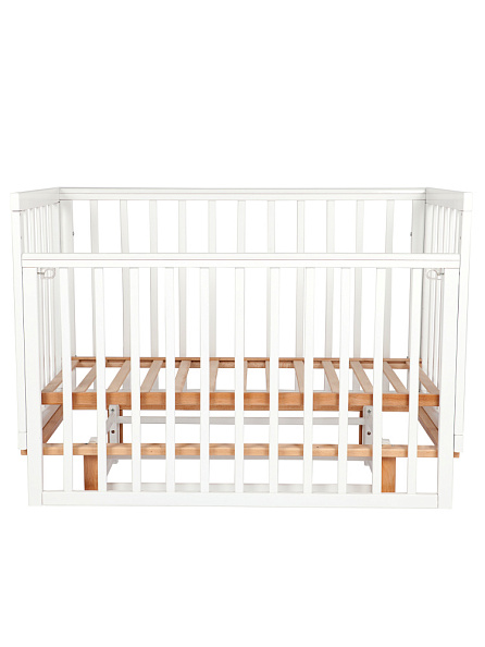 LIEL кровать с маятником приставная Union белый/натуральный - фото  5