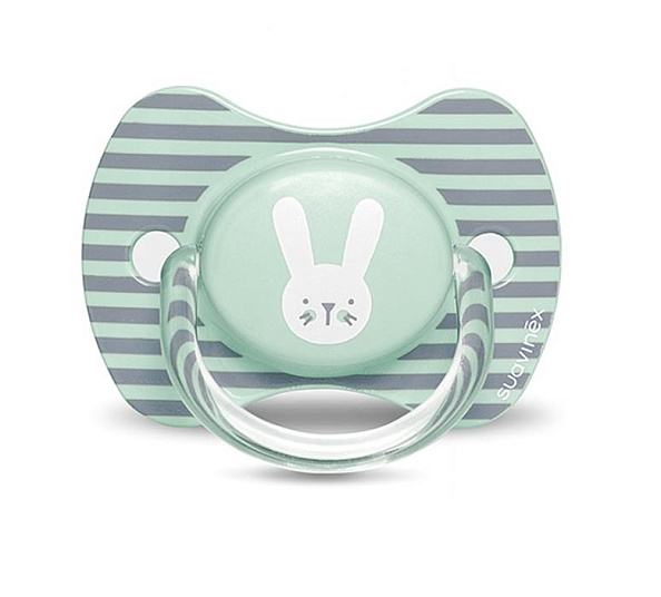 Suavinex пустышка 6 месяцев+ до 18 месяцев с физиологической силиконовой соской Hugge Baby зеленый з - фото  1