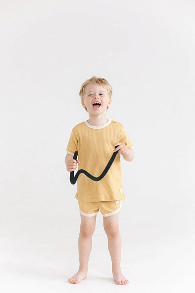 AWWW футболка в рубчик куркума - фото  3