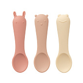 Edda ложка детская набор 3 штуки силикон Пудра