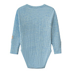 Babybu боди с длинным рукавом из 100% шерсти мериноса Sky Melange