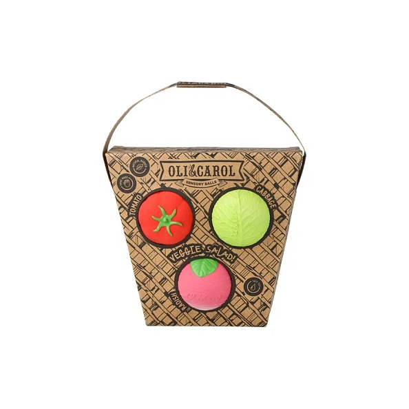 Oli&Carol набор тактильных мини-мячиков Овощной салат - фото  1