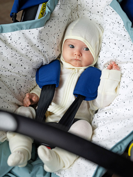 OLANT BABY комбинезон шерсть 100%, термобелье, на молнии, без следа, молочный - фото  5