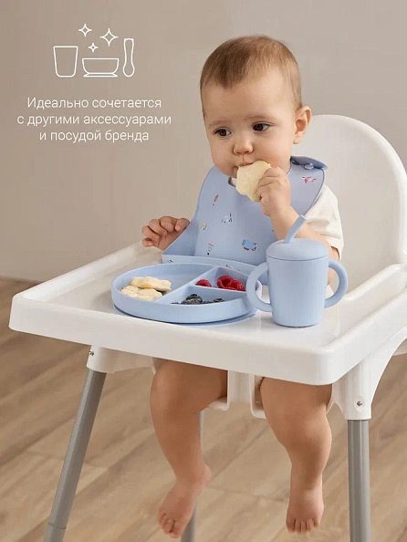 Edda поильник с трубочкой силикон Небо - фото  14