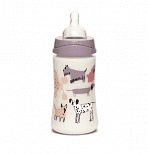 Suavinex бутылка "DOG" с круглой силиконовой соской 270 мл с рождения цвет фиолетовый