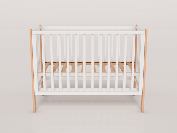 OLANT BABY кровать детская с маятником Bliss белый/бук - фото  7