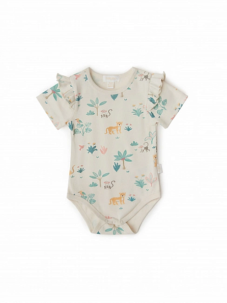 Babybu комплект из 3-х предметов: боди, леггинсы и повязка JUNGLE DREAM 100% органический хлопок пИМ - фото  2