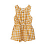 Babybu комбинезон без рукавов PINEAPPLE GINGHAM 70% органический хлопок 30% лен цвет желтый - фото 1