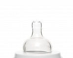 Suavinex бутылка 120мл с круглой силикиновой соской, стекло Hugge Baby (3 позиции), роз.зайка с точк