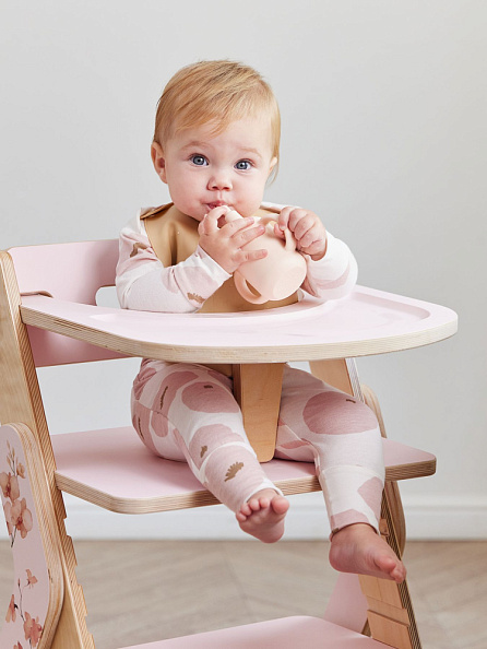 Happy Baby стульчик для кормления Calmy, розовый - фото  2