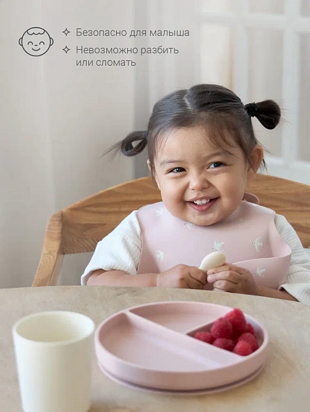 Edda тарелка на присоске секционная Пудра - фото  9