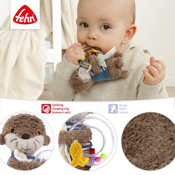 FEHN игрушка-погремушка кольцо Выдра Тео - фото  5