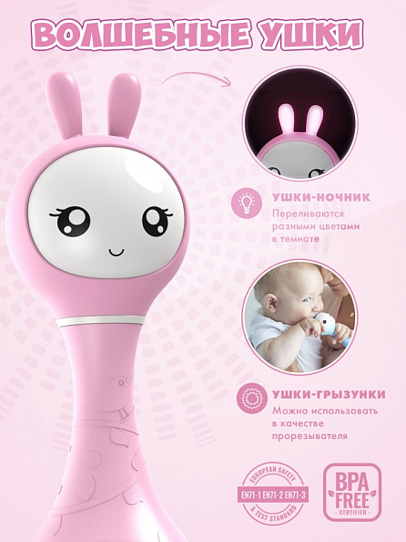 Alilo игрушка Умный зайка R1 музыкальная интерактивная розовый - фото  6