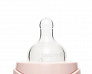 Suavinex бутылка 360 мл круглая силиконовая соска 3 позиции Hugge Baby, серый зайка с точками - фото 2