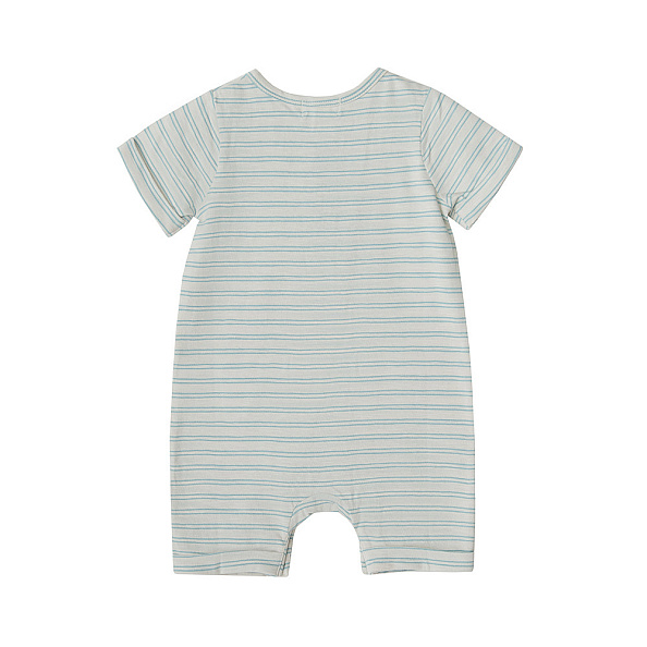 Babybu комбинезон укороченный RAIN FOREST SKINNY STRIPE 100% органический хлопок цвет белый - фото  2