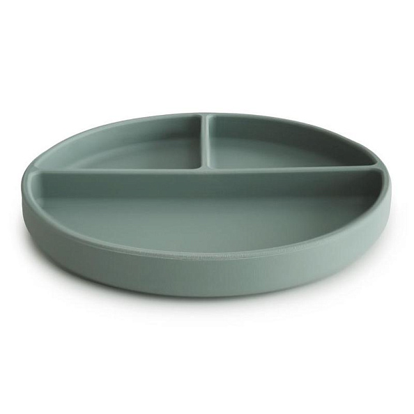 MUSHIE тарелка силиконовая, секционная на присоске Cambridge Blue