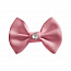 Milledeux Заколка-зажим "Bowtie Bow" со стразом, мини, коллекция “Glam Grosgrain“, кварцевый розовый