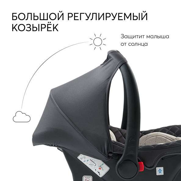 Happy Baby автокресло 0+ SKYLER V2 dark grey (0-12 мес, до 13 кг) - фото  8