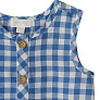 Babybu комбинезон без рукавов ATLANTIC GINGHAM 70% органический хлопок 30% лен цвет синий - фото 3