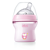 Chicco бутылочка пластиковая 150 мл Natural Feeling, розовая 