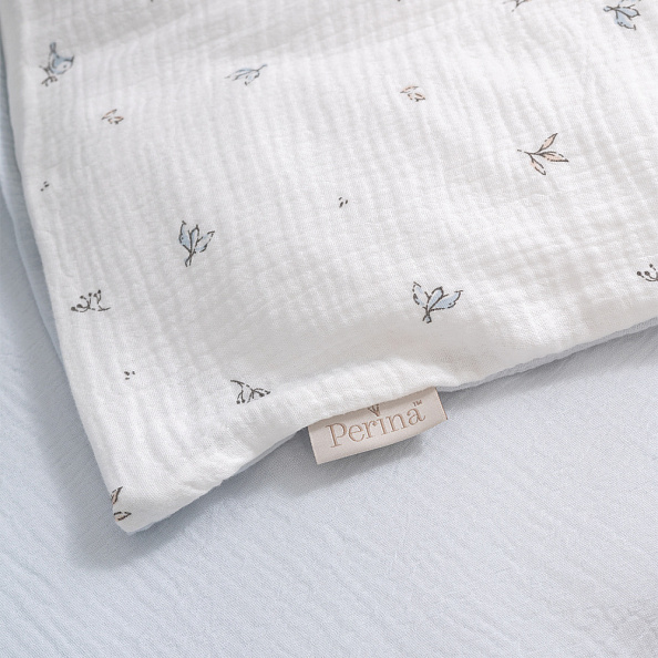Perina комплект постельного белья Muslin Птички/Голубая пастель 3 предмета - фото  3