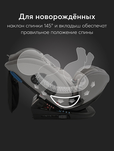 Happy Baby автокресло 0+ OREX grey (0-12 лет, до 36 кг) - фото  15
