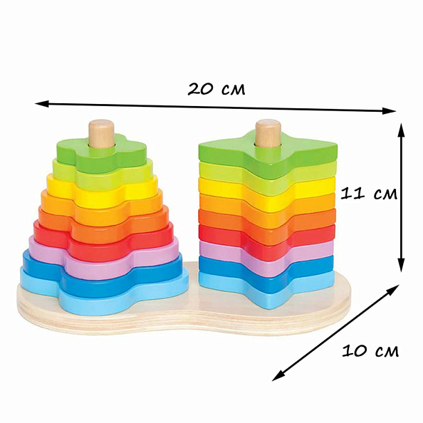 Hape сортер-пирамидка Радуга - фото  3