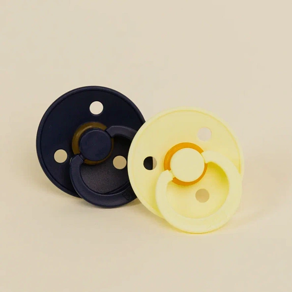 BIBS набор пустышек латексных Colour, 2 штуки Luna/Deep space - фото  4