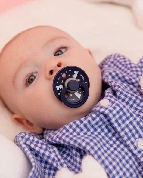 BIBS пустышка латексная Moomin Colour - Good Night - Deep Space - фото  5