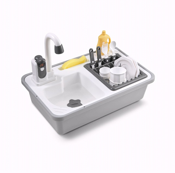 Happy Baby игрушка-раковина Wash and Play набор из 15 предметов, grey - фото  1