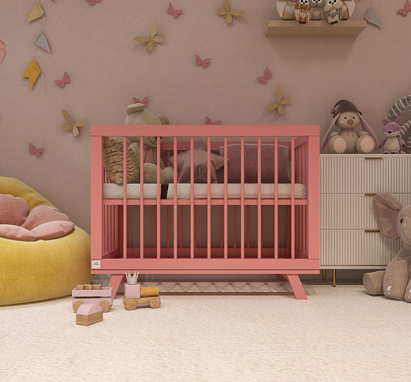 Lilla кровать детская приставная Aria, Antique Pink