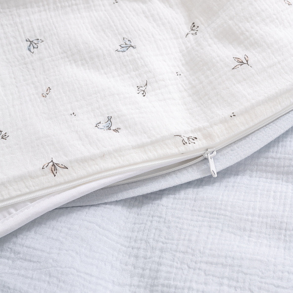 Perina комплект постельного белья Muslin Птички/Голубая пастель 3 предмета - фото  5