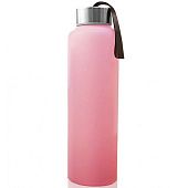 Everyday Baby бутылочка для воды стеклянная с защитным силиконовым покрытием 400 мл цвет розовый