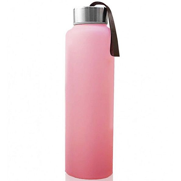 Everyday Baby бутылочка для воды стеклянная с защитным силиконовым покрытием 400 мл цвет розовый