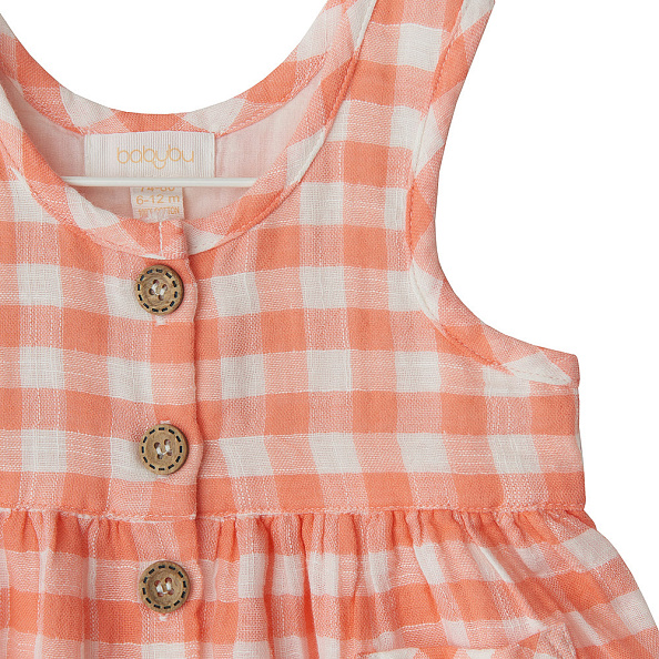 Babybu сарафан PAPAYA GINGHAM 100% органический хлопок цвет оранжевый - фото  3