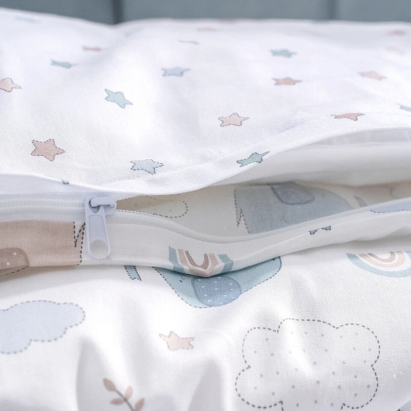 Perina комплект постельных принадлежностей для детей "Fancy" (голубые слоники) 3 предмета - фото  3