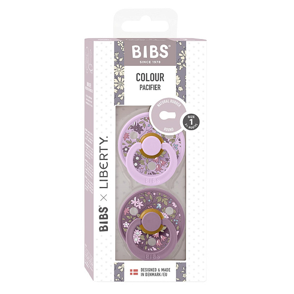 BIBS набор пустышек латексных Liberty Colour 2 штуки, Chamomile Lawn/Violet Sky - фото  1