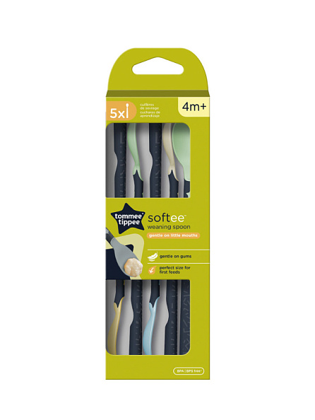 Tommee Tippee ложки для кормления Softee, 5 шт., 4 мес + - фото  7