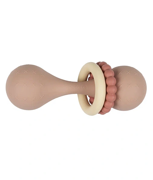 Edda погремушка - прорезыватель Гантеля, Пудра - фото  1