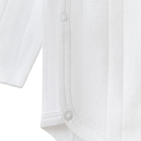 Babybu боди с длинным рукавом ажур White 100% органический хлопок - фото  3