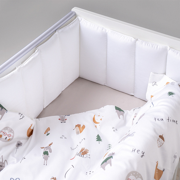 Perina защита для детской кроватки (фенс-бортик) "Sateen Collection" (белый) - фото  3