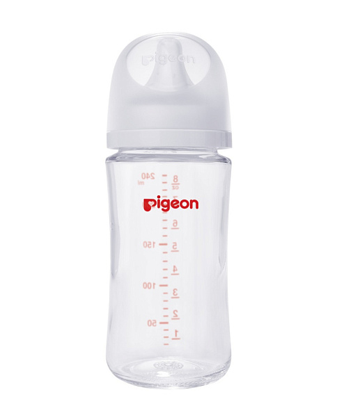 Pigeon бутылочка для кормления Перисталик Плюс с широким горлом 240 мл стекло - фото  1