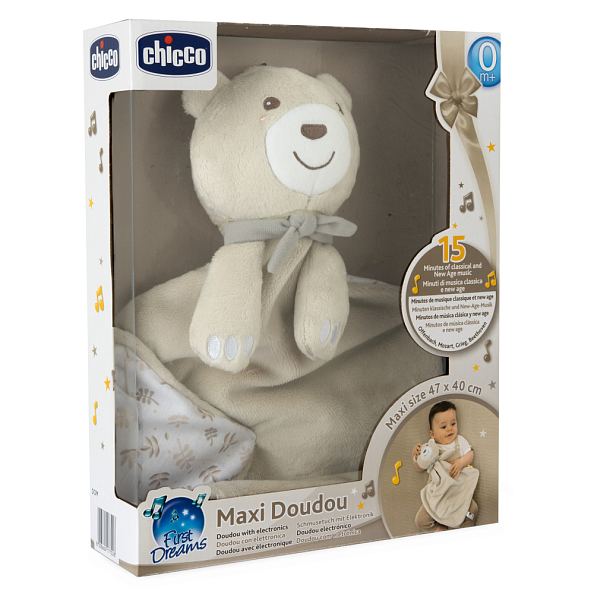 Chicco игрушка-комфортер для сна мягкая Музыкальный Мишка Maxi - фото  5