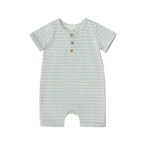 Babybu комбинезон укороченный RAIN FOREST SKINNY STRIPE 100% органический хлопок цвет белый - фото  1