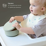 Edda миска на присоске с крышкой силикон Шалфей