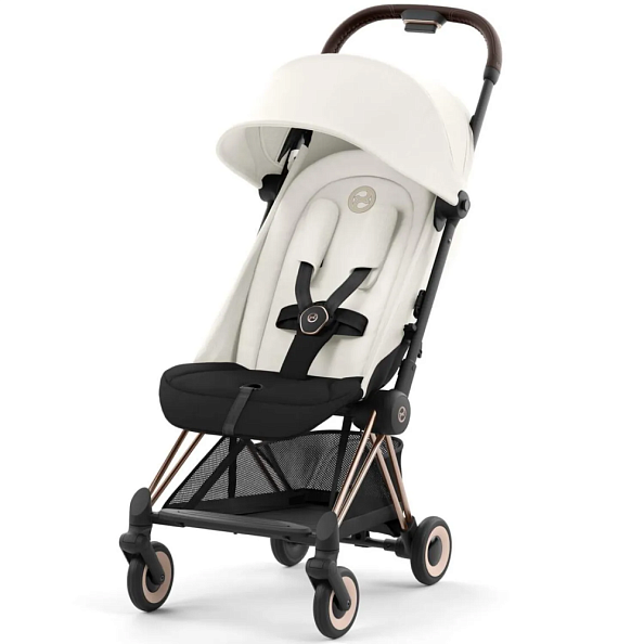 Cybex Коляска Coya Rosegold Off White с дождевиком и бампером - фото  1