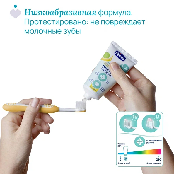 Chicco зубная паста детская яблоко-банан 50 мл 6-24 месяцев - фото  6