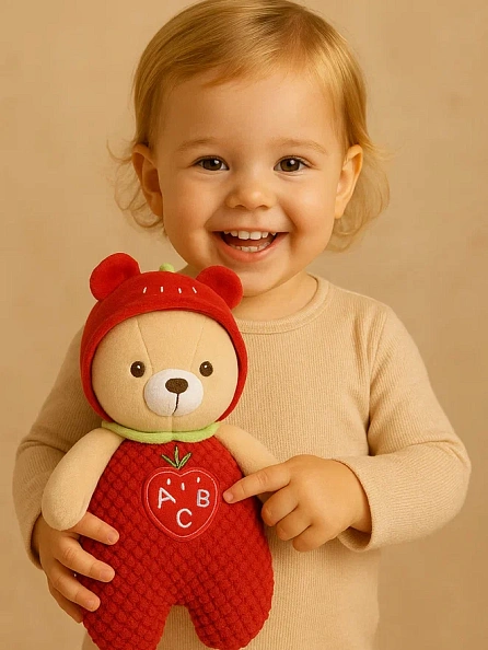 Chicco игрушка говорящая интерактивная мягкая Ягодный Мишка рус/англ/нем - фото  2